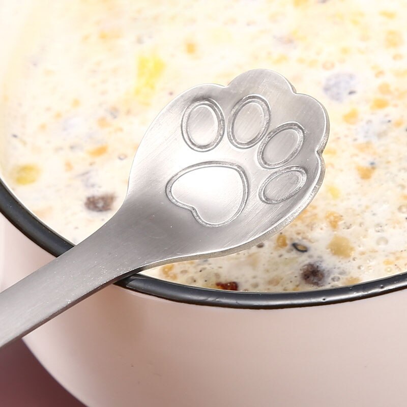 1Pcs Kat Poot Theelepel Multifunctionele Leuke Servies 304 Roestvrij Staal Kerst Benodigdheden Keuken Accessoires Koffie Taart Lepel