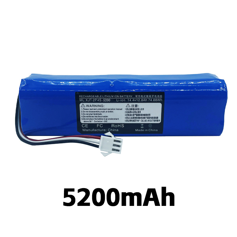 Li-ion battery used for robot vacuum cleaners, M7 Pro，M7 Max，M8 Pro，Lydsto R1，VIOMI S9,ROIDMI EVE Plus,14.4V，12800mAh: Pink