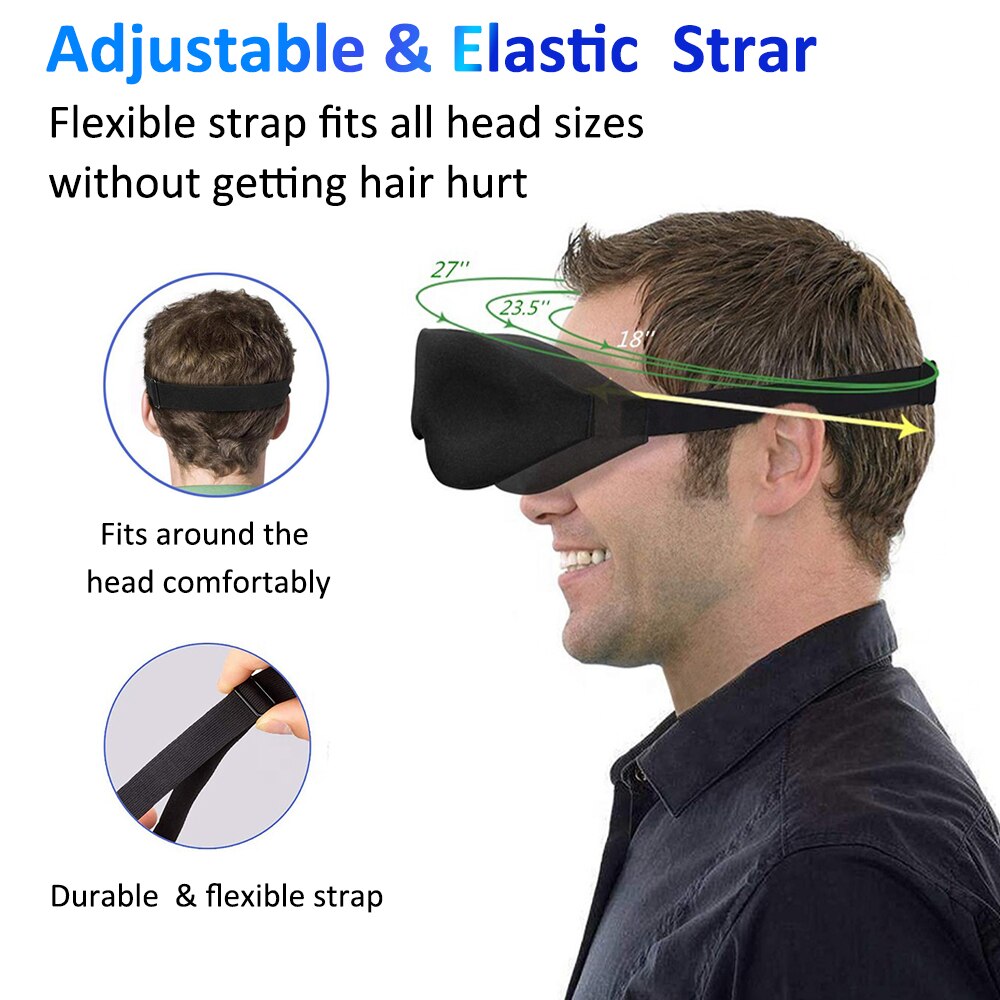 Eye Patch Herbruikbare Zachte Ontspannen 3D Slapen Oogmasker Elastische Verstelbare Band Gewatteerde Cover Voor Reizen Blinddoek Eyepatch Vrouwen Mannen