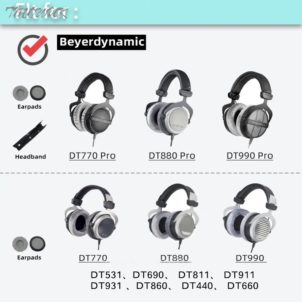 Replacement Earpads cushion Compatible with beyerdynamic DT990 / DT880 / DT770 PRO DT 990 Headset Headphones