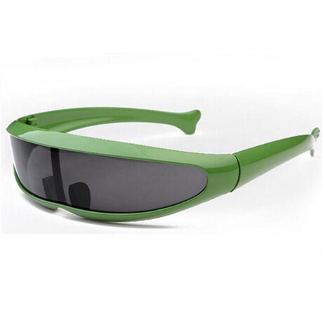Gafas de sol con forma de pez para niños y niñas, lentes de sol con forma de Animal, estilo alienígena, súper geniales, montura colorida,: Verde