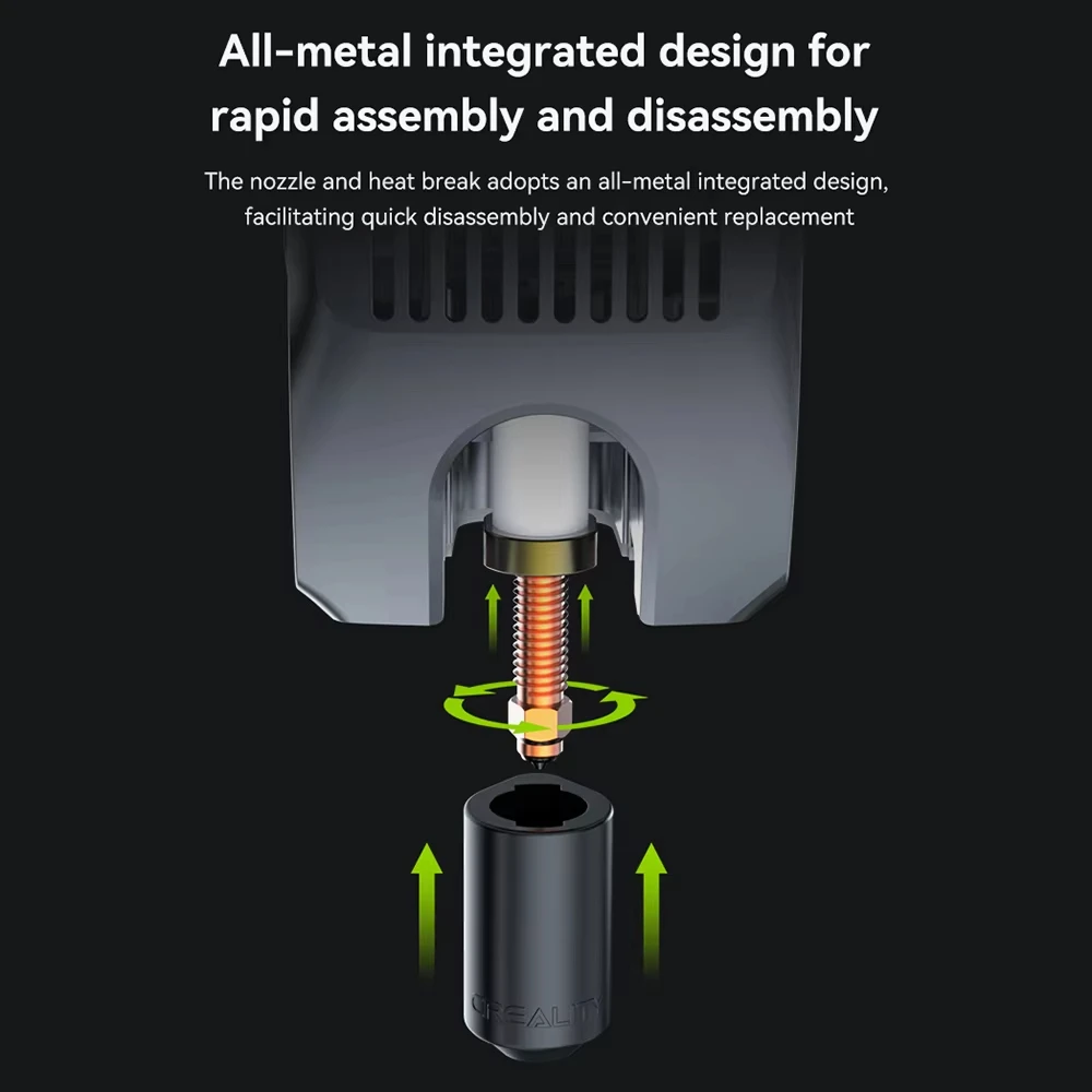 Creality "Unicorn" K2 Plus Hi Combo Quick-Swap Nozzle Kit 0.4mm/0.6mm/0.8mm All-metal integrated Nozzle for K2 Plus Hi Combo