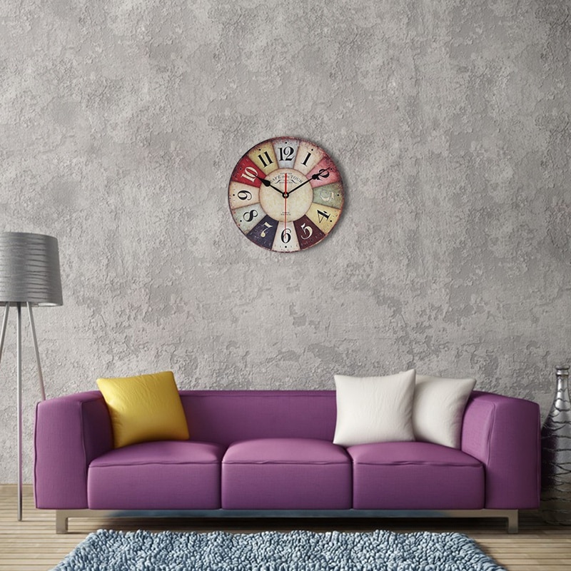 Reloj de pared de madera Timelike moderno Vintage rústico Shabby Chic hogar Oficina café reloj grande artístico de decoración