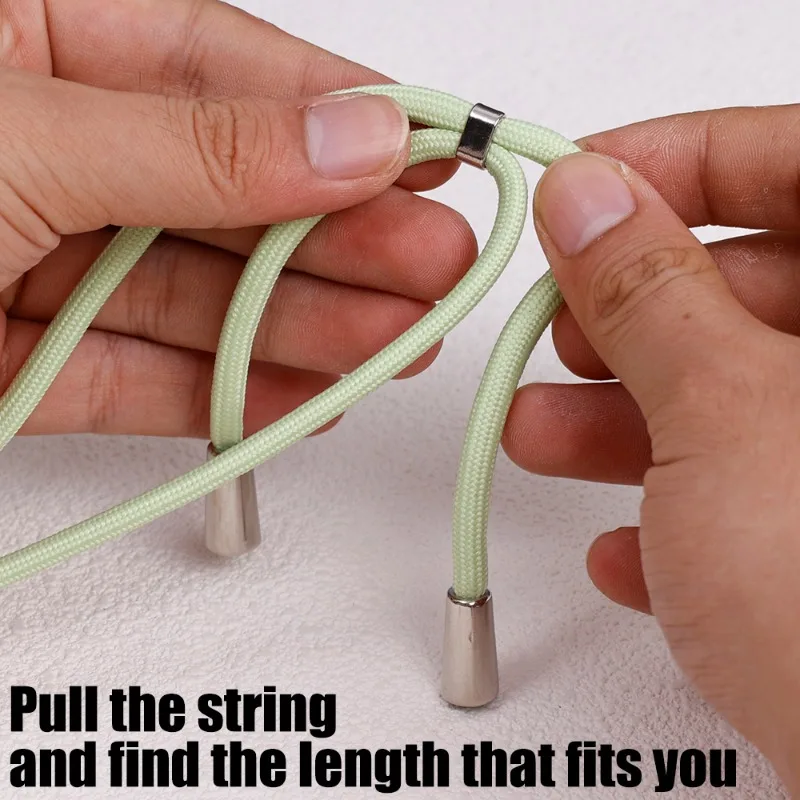 Smycz do telefonu komórkowego Regulowany pasek na szyję do noszenia wokół dłoni z przezroczystą zakładką do większości etui na telefony z pełnym pokryciem