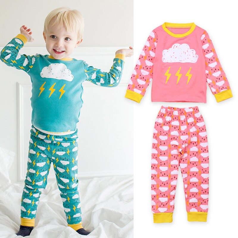 Rorychen Baby Meisjes Pyjama Wolken Nachtkleding Kinderen Pijamas Jongens Pyjama Lange Mouwen Katoen Nachtkleding Voor 2-7 Jaar