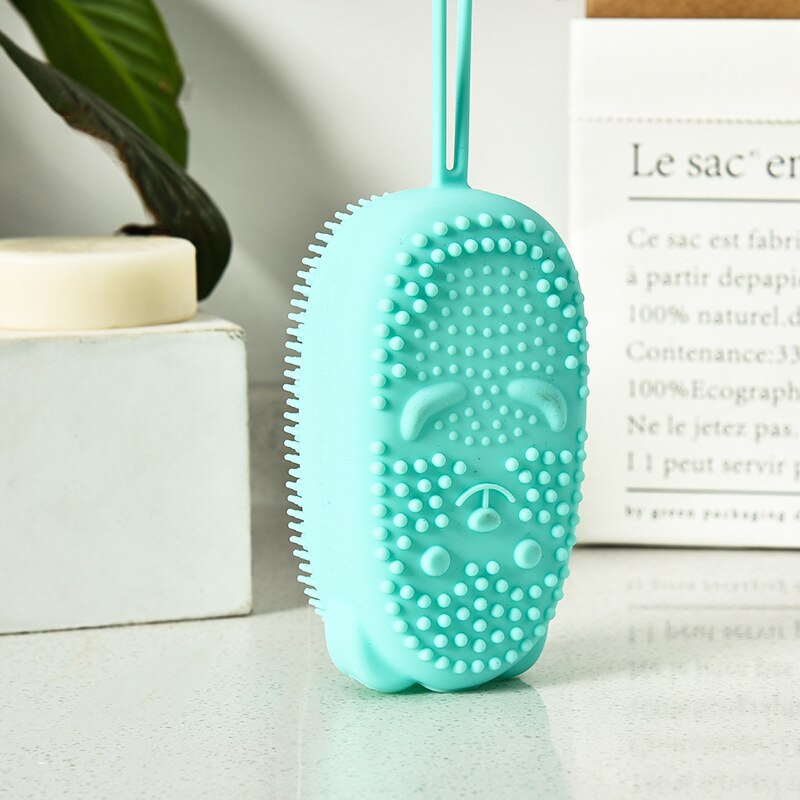 Siliconen Douche Borstel Schrobben Snelle Schuimende Zachte Baby Siliconen Shampoo Borstel Schoon Hoofd Body Massage Borstel Baby Douche Borstel: green