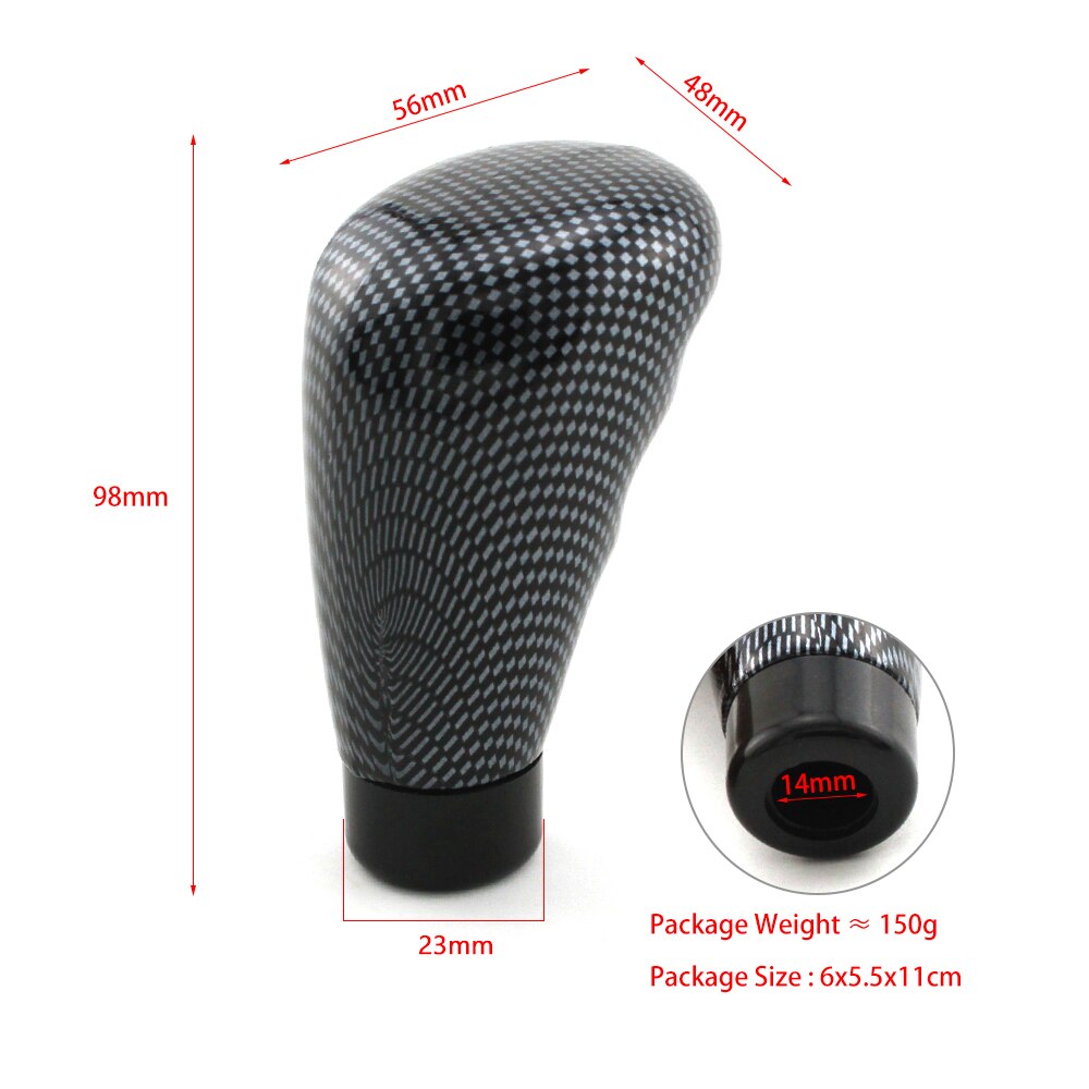 Racing Auto Shift Knob Universal Car Manual Gear Shifter Lever Stick ABS Material Peach Wood Style Carbon Fiber Look