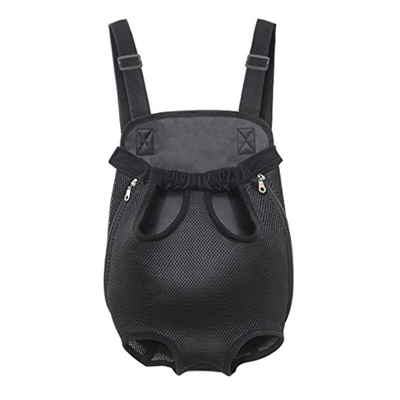 Double Shoulder Dog Carrier Backpack Pet Cat Front Bag Breathable Mesh Outdoor Travel Backpack For Dogs Portable Dog Transporter: Black / S(for 0-2kg)