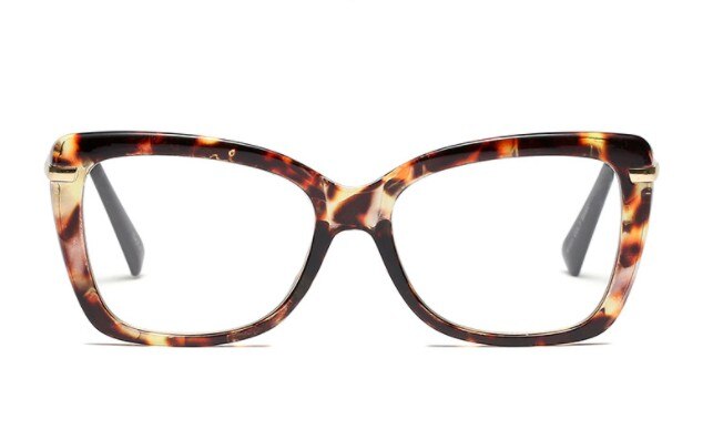 45173 Ladies Cat Eye Glasses Frames Square Women Optical EyeGlasses Eyewear: C3 leopard clear