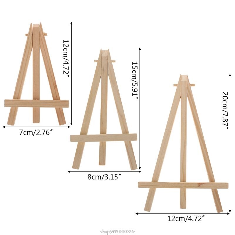 Natural Wood Mini Easel Frame Tripod Display Meeting Wedding Table Number Name Card Stand Display Holder Children Painting Craft