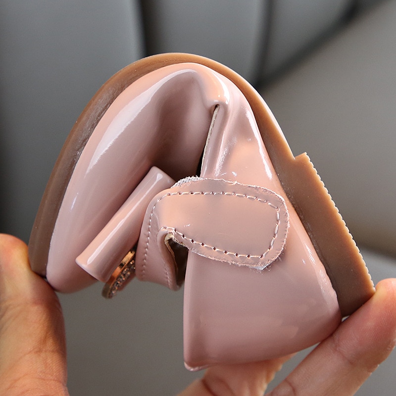 AFDSWG spring and fall kids leather shoes pink girls princess shoes Black children's dance shoes wine red little girl shoes