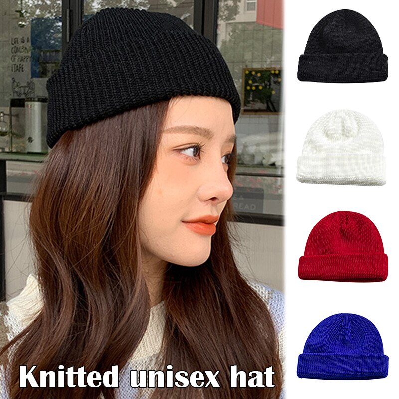 Bonnet tricoté pour hommes et femmes, chapeau pour l'hiver, rétro, Baggy, Melon, Docker, T8