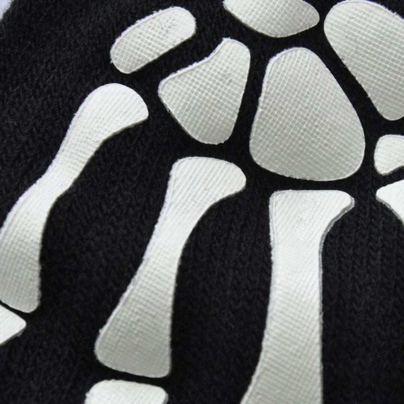 dla obu płci dorosłych Halloween szkielet czaszka pół palca rękawiczki świecące w ciemności bez palców dzianinowe zimowe rękawiczki