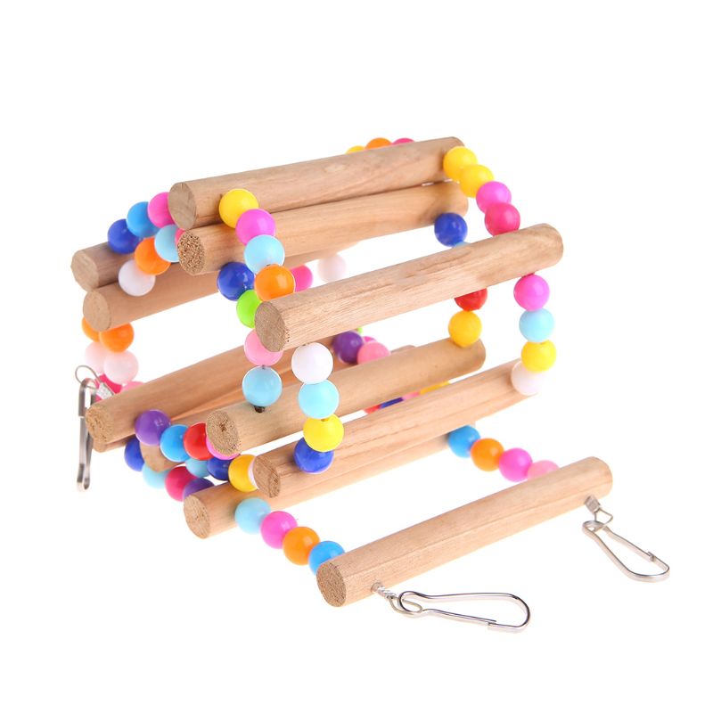 Pássaro brinquedos escadas de madeira balanço scratcher poleiro escalada escadas hamsters gaiola pássaro papagaio escada subir poleiro suporte brinquedos