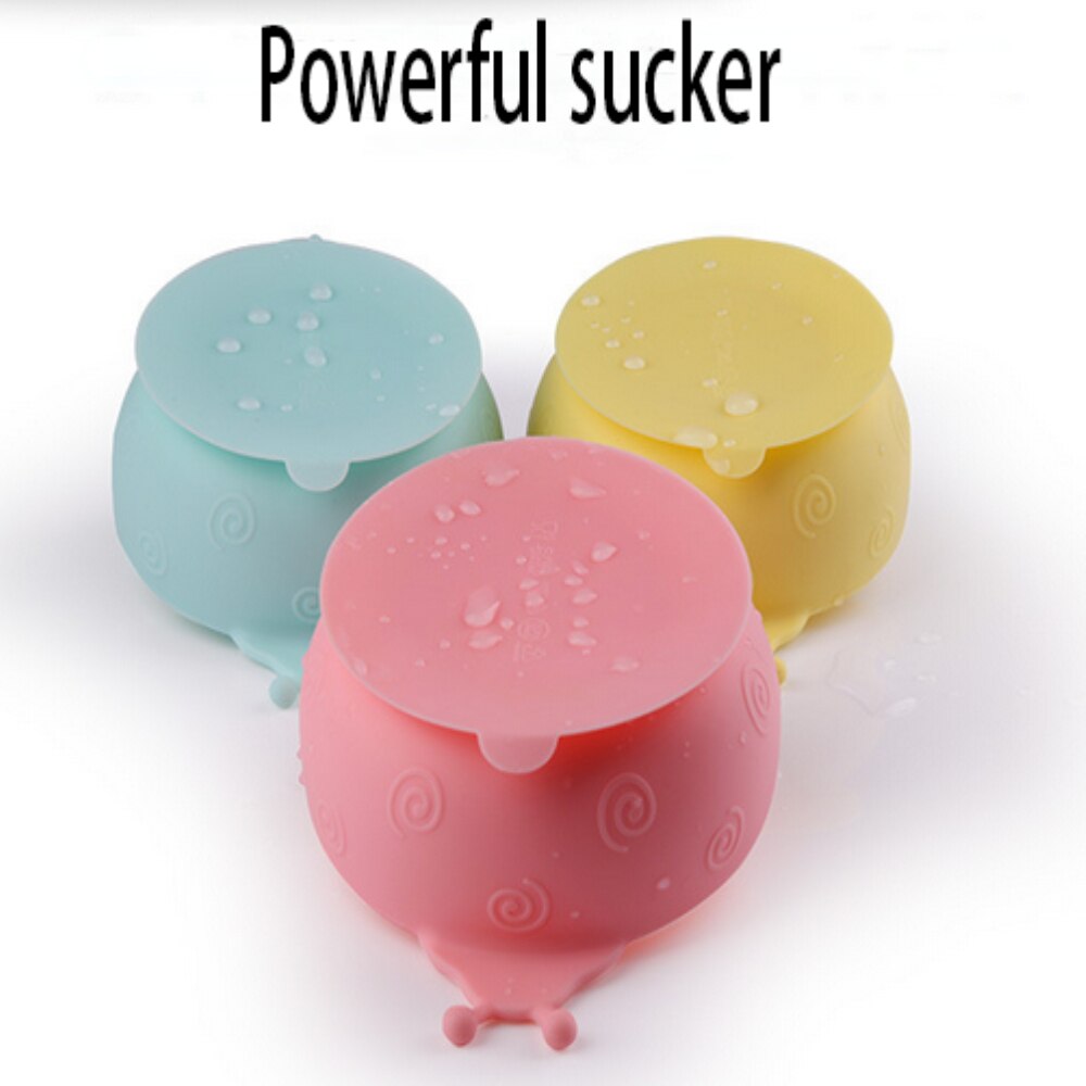 Bol alimentaire en Silicone Anti-chute pour bébé, bol à ventouse, vaisselle pour enfants, alimentation pour bébé sans BPA, bol d'escargot à joint mignon