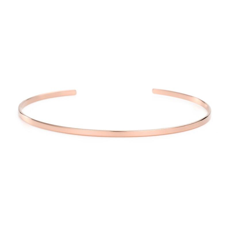 Visunion 316L Stainless Steel Bracelet Cuff Open Bangle Smooth Handcuff Punk Bangle Rose Gold Color Stackable Bracelet Jewelry: rose gold