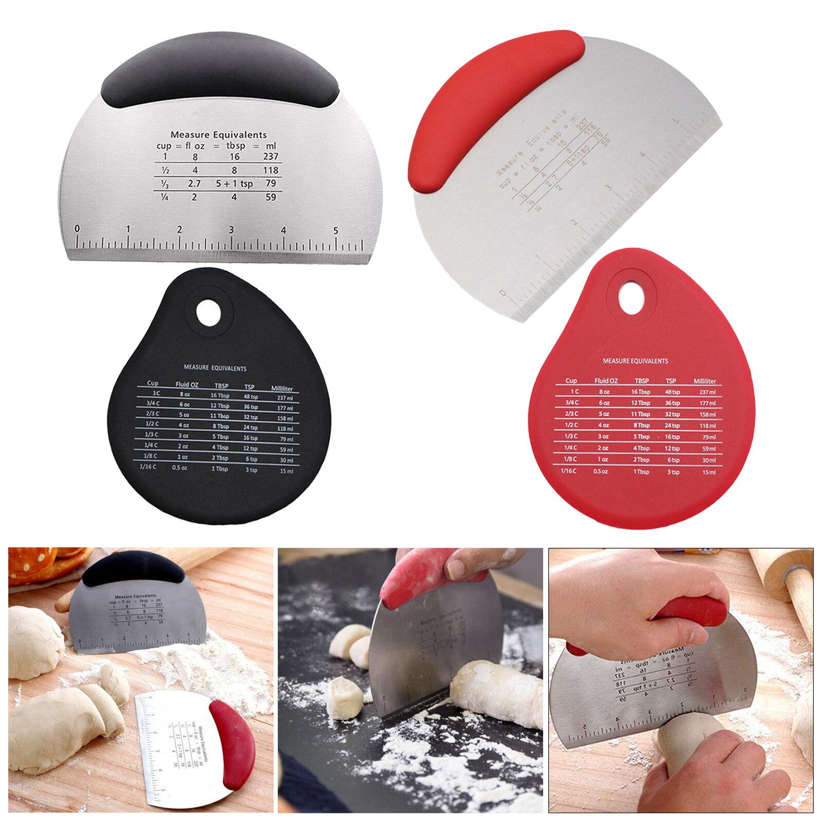 Multi-purpose Stainless Steel Scraper & Chopper, Dough Scraper, Pizza Dough Cutter , Kitchen Utensil