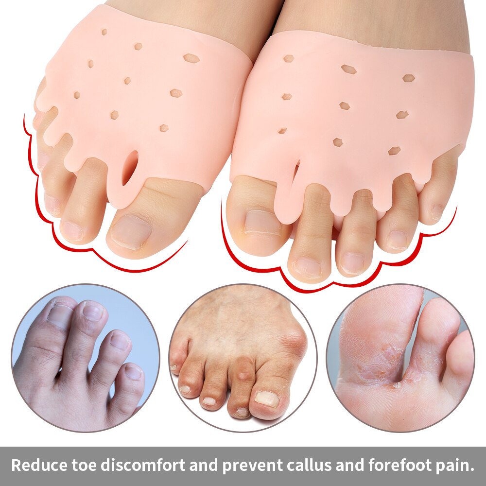 Silicone Forefoot Metatarsal Pads Pain Relief Orthotics Foot Massage Anti-slip Protector High Heel Elastic Cushion Foot Care