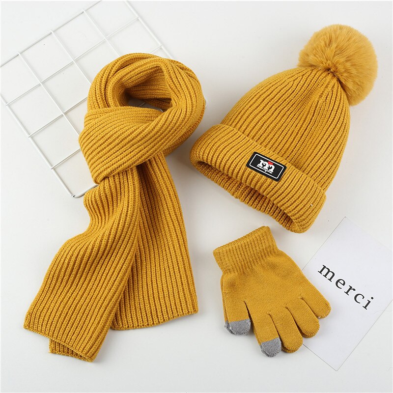 Acessórios de Inverno Menina Menino Chapéu do bebê Cachecol Conjunto Luva Chapéu Meninos Chapéu E Lenço Crianças Chapéu E Cachecol Conjunto: 7