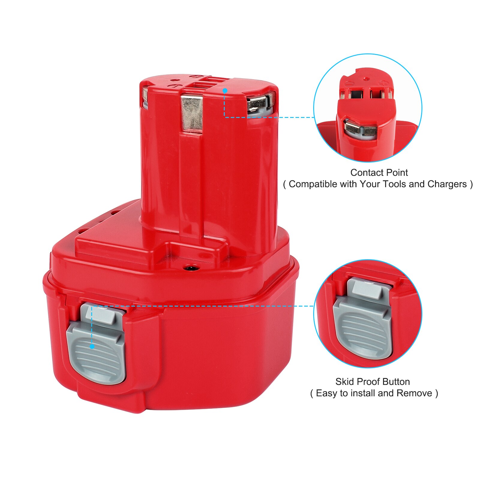 TURPOW – batterie de remplacement NI-MH 12V, 3000mAh, pour Makita PA12 1220 1233 1222 1223 1235 6270D 6271D 6317D 6227D, outils électriques