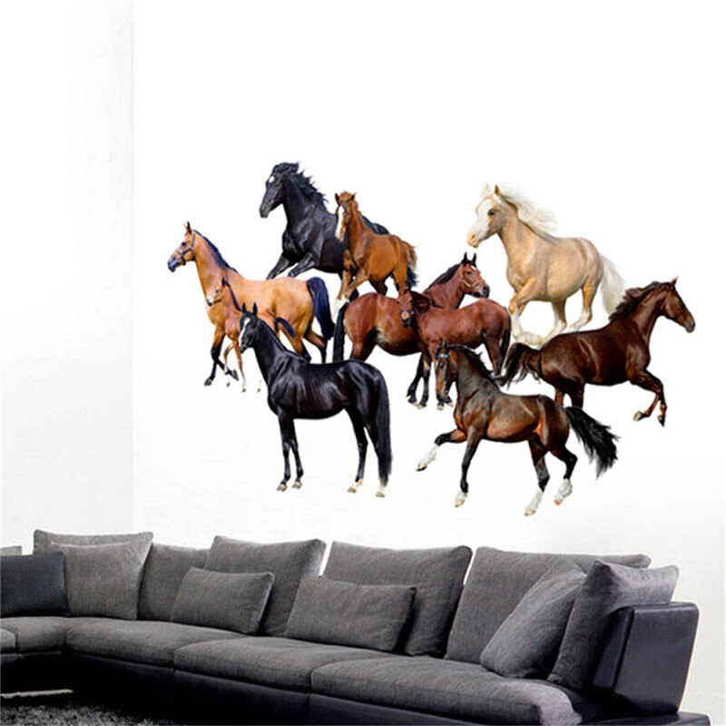Hest væg klistermærker hjemmekontor studie soveværelse stue sofa baggrund tapet vægmaleri kunst til børneværelset indretning