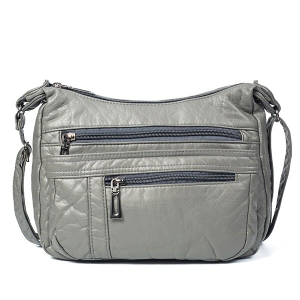 Annmouler Vrouwen Crossbody Tas Zachte Pu Lederen Schoudertas Goede Messenger Bag Kleine Size Purse Dames Handtassen: grey