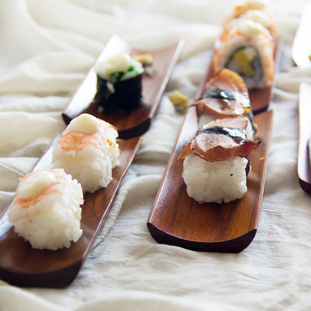 1 pc houten dumplings su-shi serveerschaal langwerpig bord salade brood schalen keuken restaurant thuis keukenbenodigdheden