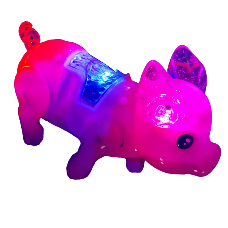 Sød elektrisk musik gående gris legetøj ledet lys glød elektronisk kæledyr lanterne legetøj børn baby pige dreng pædagogisk legetøj