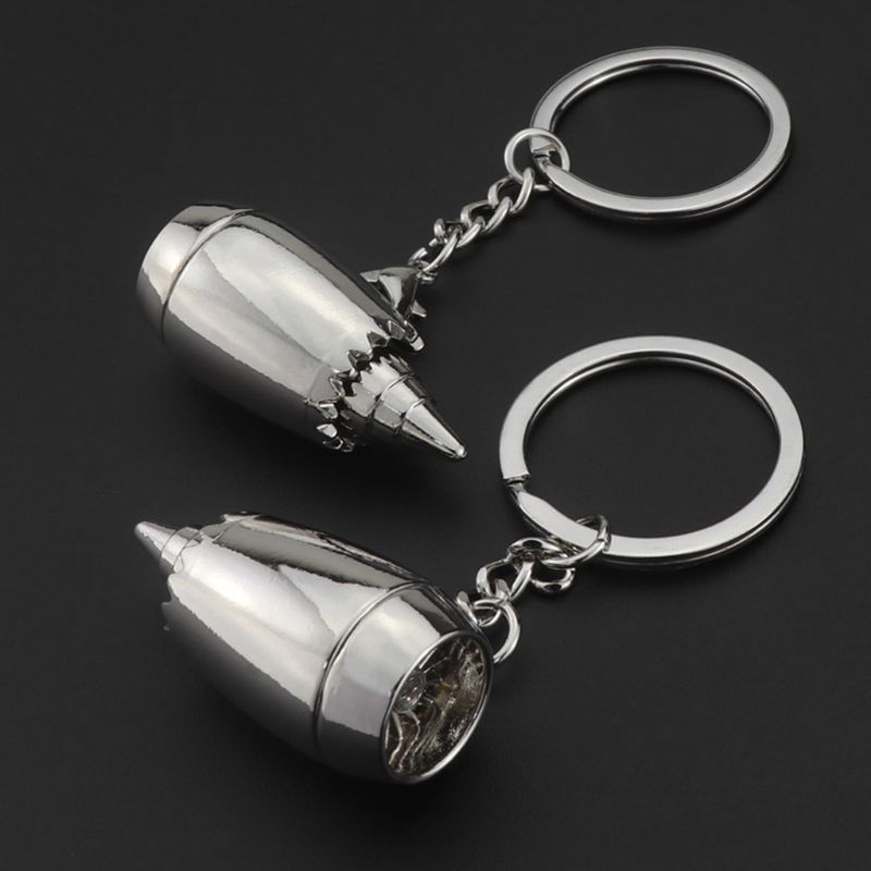 Neue Kreative Flugzeug Turbine Anhänger Schlüssel Ring Keychain Lagerung Schlüssel Tragbare Motor- Schmuck Silber Dekoration