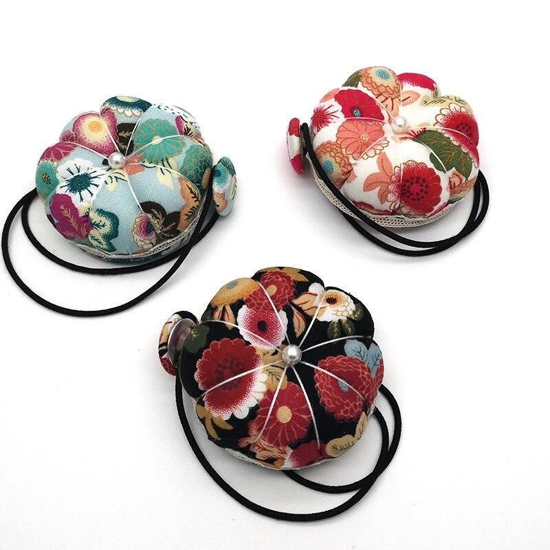Sewing Pins Accessories Pumpkin Ball Shaped Needle Pin Cushion Pincushion Wrist Strap Stitch Needlework Mat DIY Craft Supplies