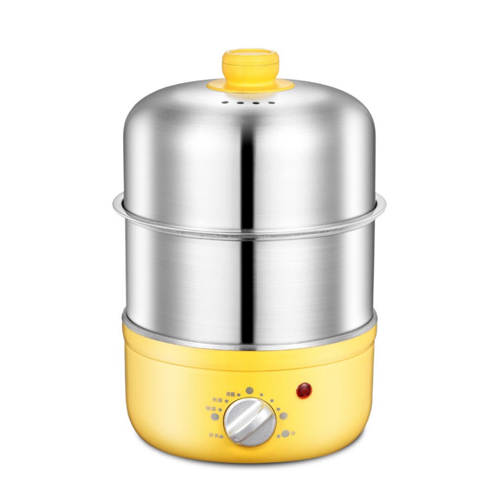 Electric Egg Boiler Food Steamer with Timer 2 Layers Stainless steel breakfast Steaming machine Grains Stewed Egg Custard Cooker: Default Title