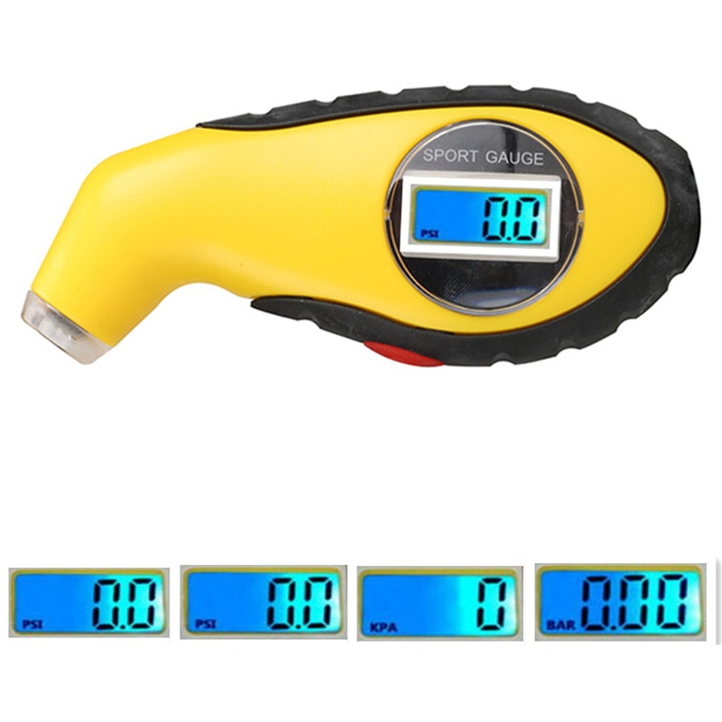 Elektronisk bildekk trykkmåler digital lcd bildekk manometer barometre tester verktøy for bil bil motorsykkel
