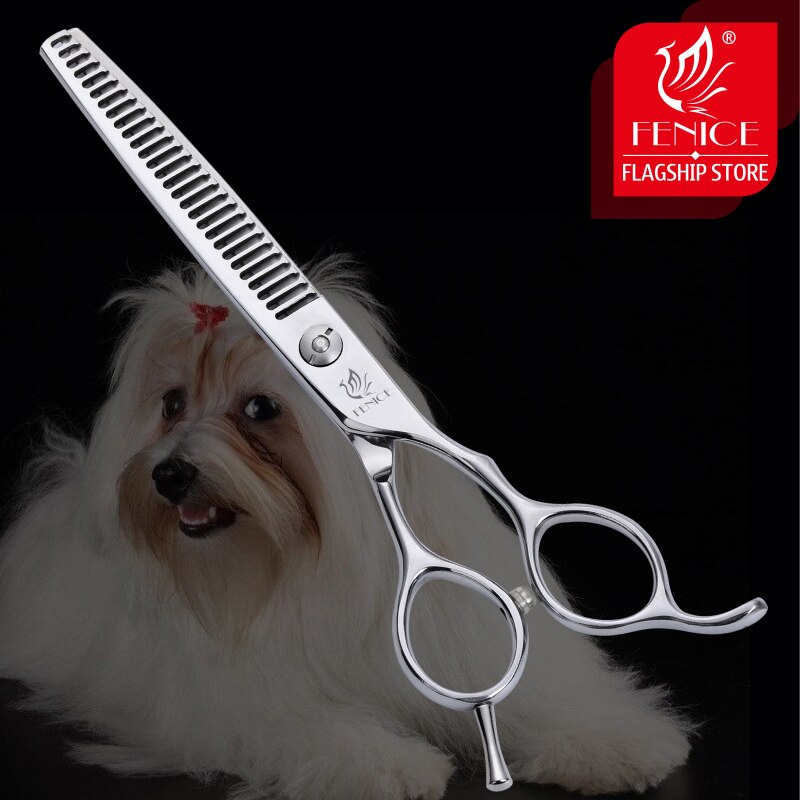 Fenice 6,5 pulgadas pet tijeras de peluquería canina adelgazamiento tijeras para perros y gatos de pelo animal de acero japonés