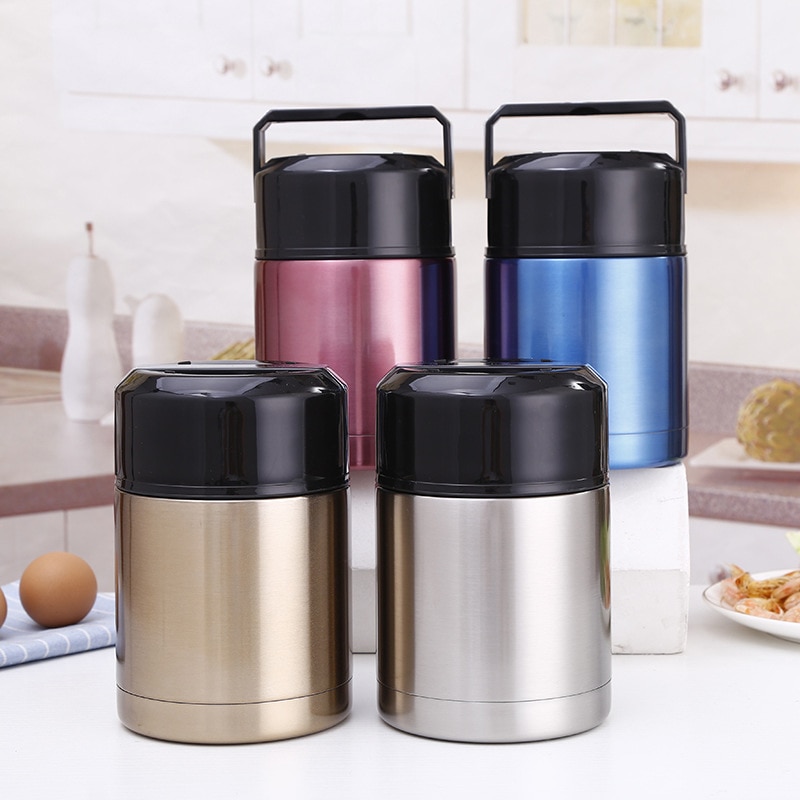 Large Capacity Thermos Stainless Steel Vacuum Insulated Thermal Lunch Container Flask Insulated Food Jar Wide Mouth 800ML&1000ML