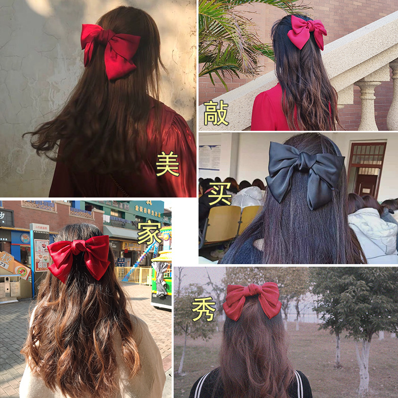 Große rote Schleife elastische Haarbänder süße schöne Clip Temperament Mädchen Schleife Haarnadel Stirnband Haarschmuck japanische Kopfschmuck