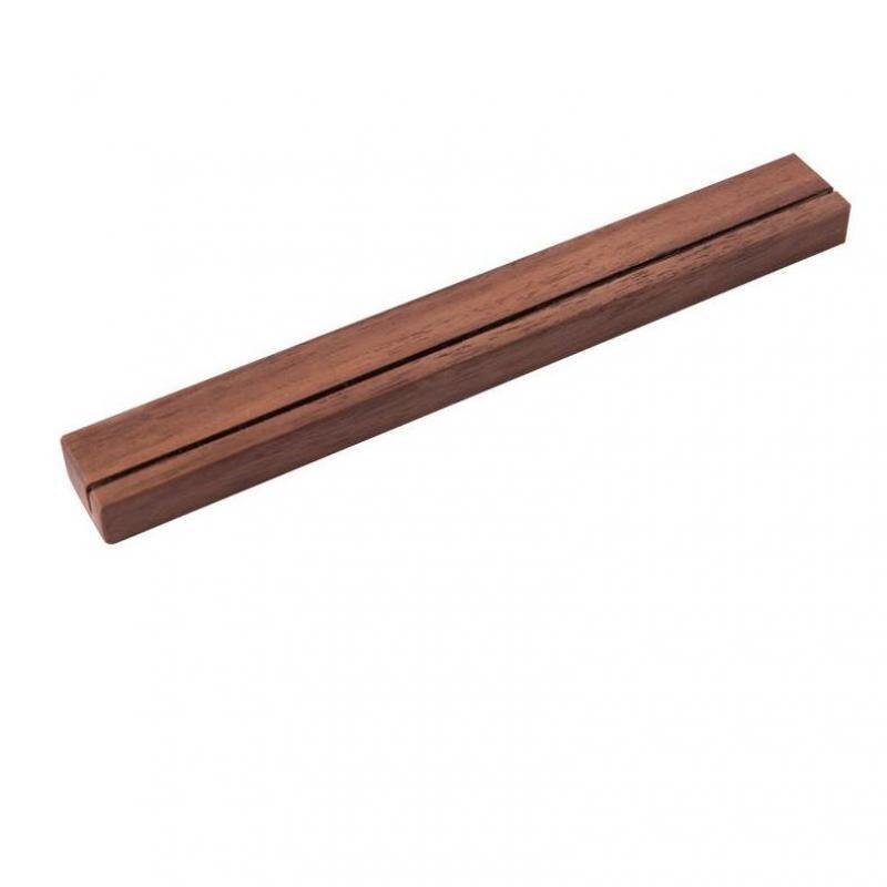 Solid Wood Note Clip Calendar Holder Stand Photo Display Stand Wedding Desktop Picture Clip Wooden Name Card Label Rack: Walnut length 210mm