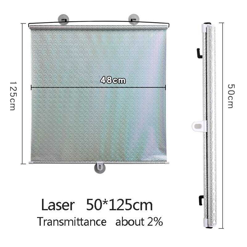 Solkremgardin til vindu bil blokk solskjermingen sugeskive perforeringsfritt kjøkken balkong teleskopisk soltett: laser 50cm