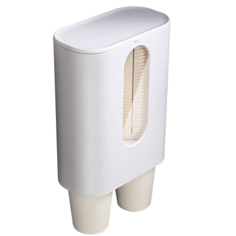 Water Cup Dispenser Holder Disposable Plastic Paper Cups Storage Rack Container 95AA: white