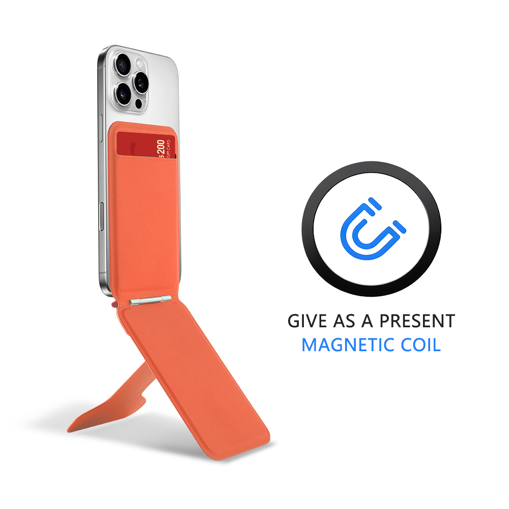 Magnetische telefoonhouder voor iphone 17 16 15 14 13 pro max plus, opvouwbare magnetische telefoonhouder voor op het bureau, geschikt voor apple iphone: Oranje