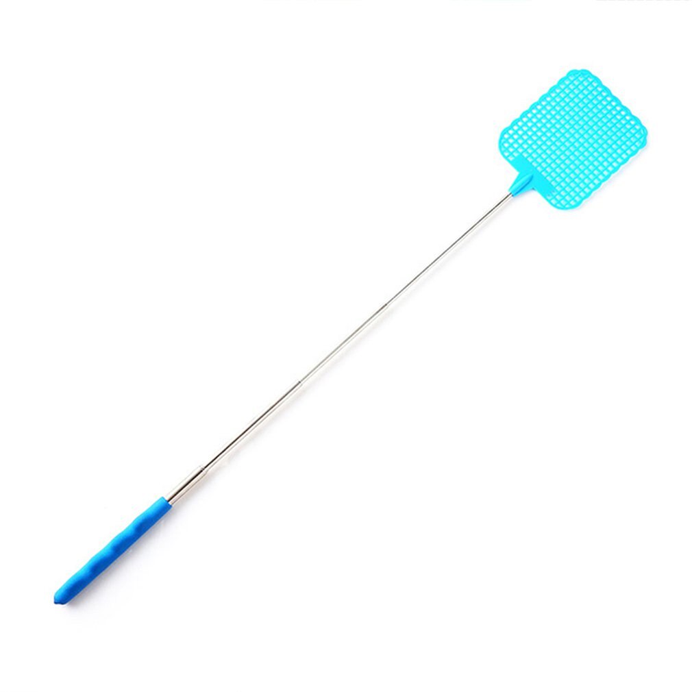 Vliegenmepper Doden Vliegen En Muggen Anti-Fly Plastic Vliegenmepper Intrekbare Zomer Muggen Killer Home Fly Artefact: BLUE