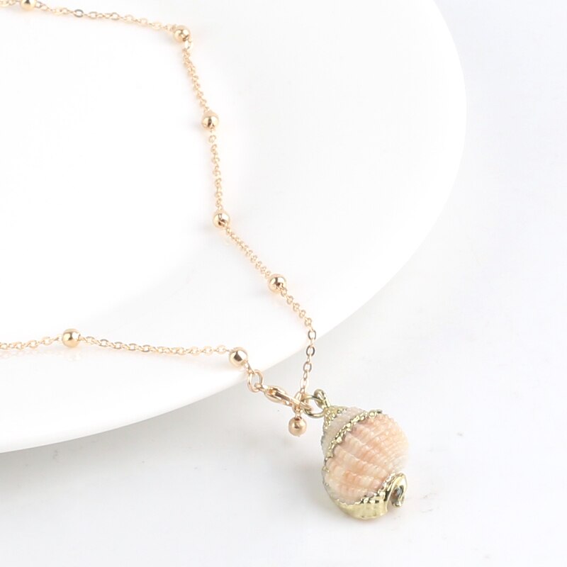 Boho Conch Shell Necklace Shell Gold Shell Chain Necklace Women Seashell Choker Necklace Pendants Jewelry Bohemian Female