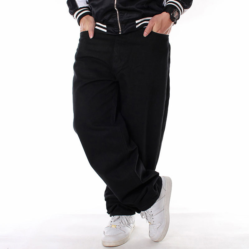 Loose Jeans Men Denim Pants Straight Oversized Baggy Streetwear Casual Hip Hop Brand Black Wide Leg Trousers Plus Size 30 - 46