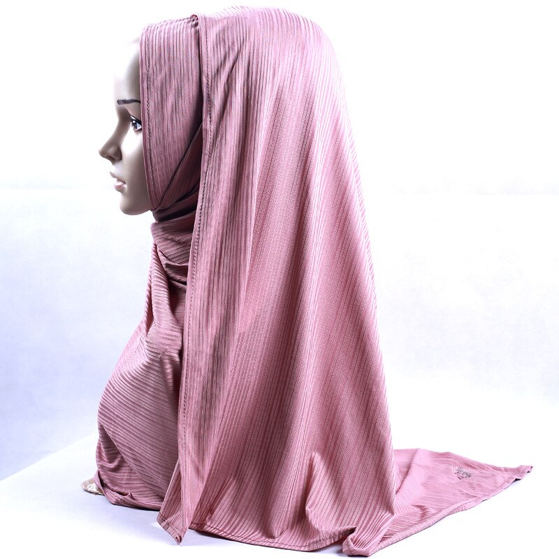LINLING turquie femmes en mousseline de soie solide écharpe musulmane dames châles et enveloppes doux femme Hijab étoles tête sous-écharpes N488: C2