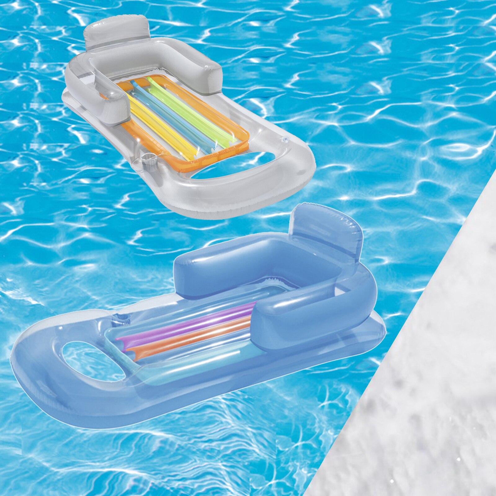 Water Hangmat Zwembad Luchtbed Strand Fauteuil Ligstoel Drijvende Fauteuil Ontspannen Armsteun Kussen Met Bekerhouder