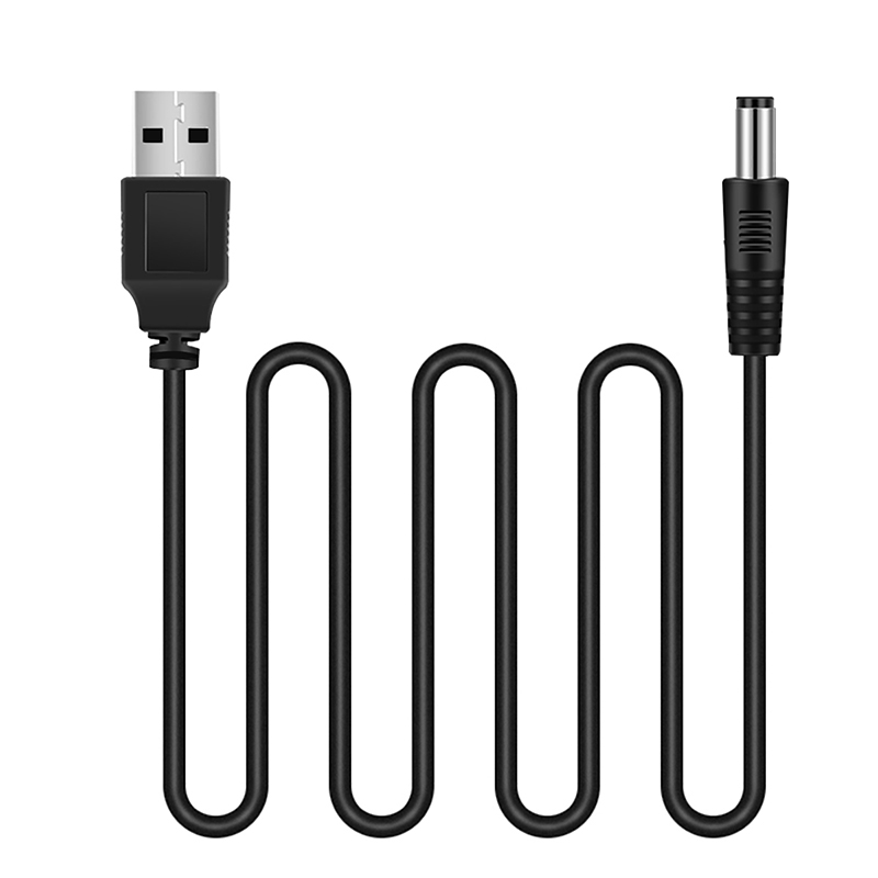 1M USB Port To 2.1mm - 5.5mm 5V DC Barrel Jack Power Cable Connector Black For LED / electronic goods