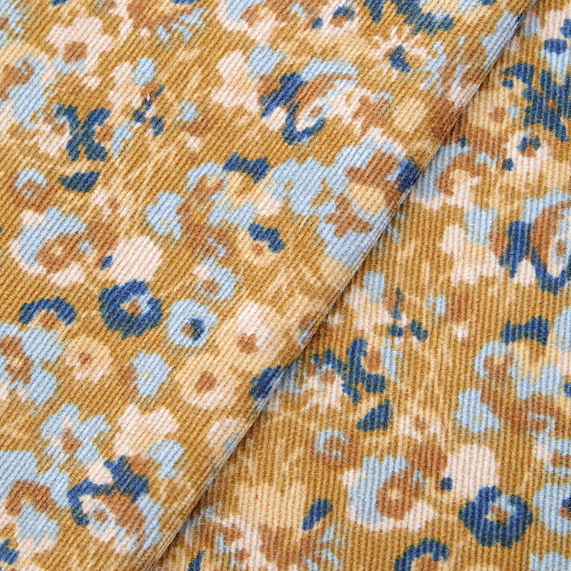 floral printed corduroy fabric women's children's clothing dress fabric DIY handmade needlework sewing quilting corduroy: 2 / 300cmX150cm