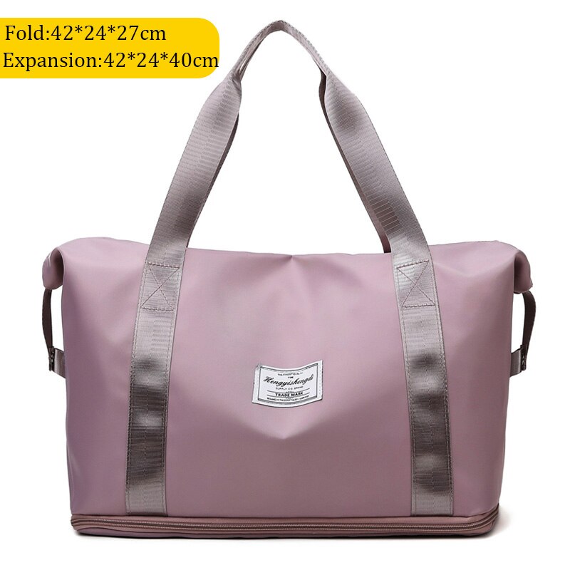 Składane torby podróżne duża pojemność przechowywania torba składana Tote Carry On bagaż torebka wodoodporne damskie torebki na ramię Duffel: Dark pink B