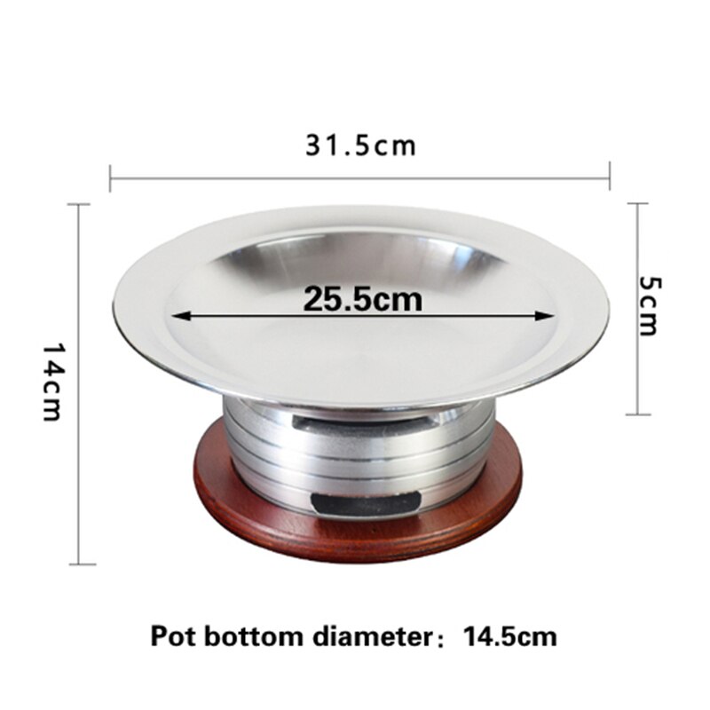 Small heating pot Alcohol stove suit pot Cooking pot Self service pot 9-inch thickened aluminum alloy Uncoated dry pot