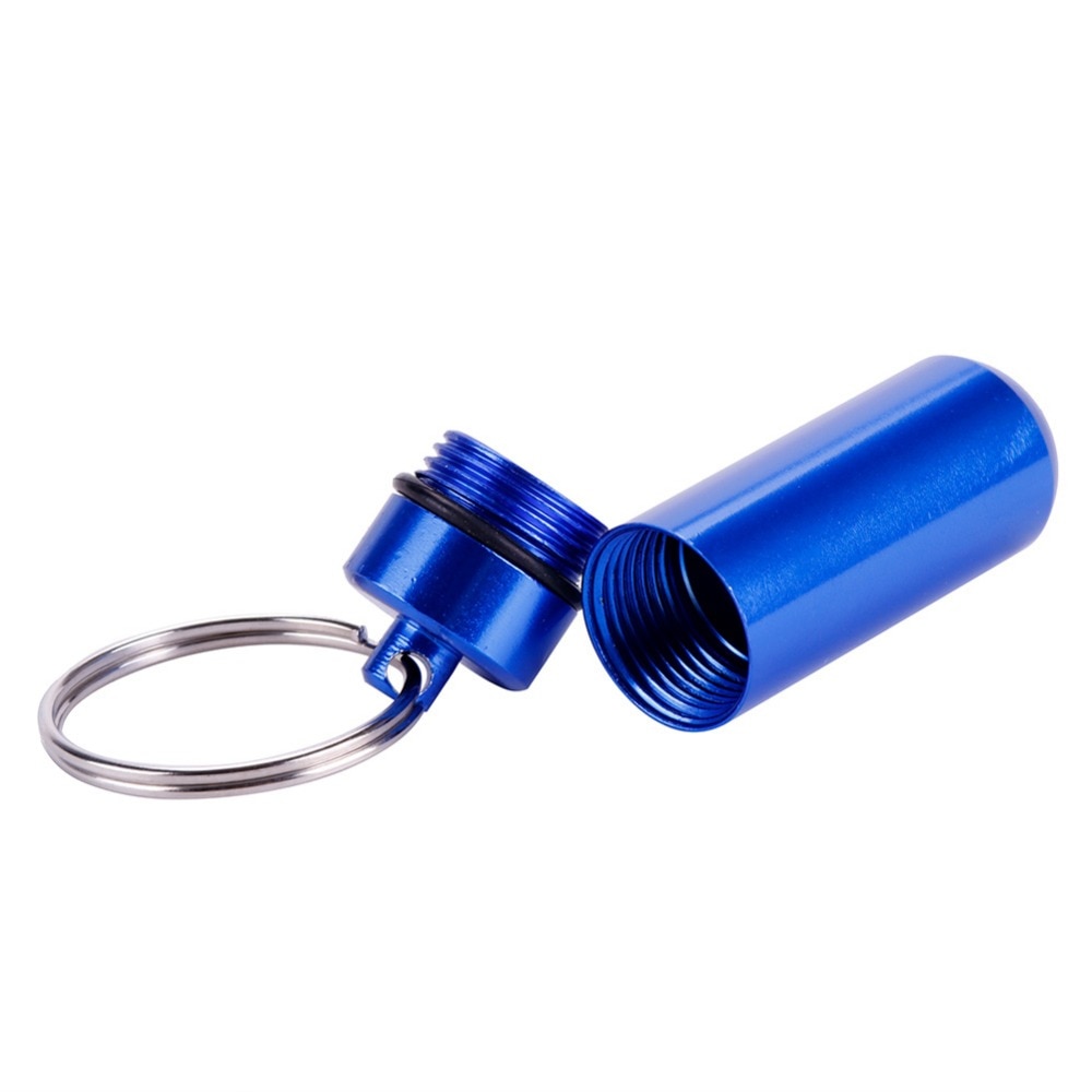 5 stk/parti vandtæt aluminium pilleæske medicinæske beholder flaskeholder nøglering udendørs pilleæske pilleæske bærbar  #273518