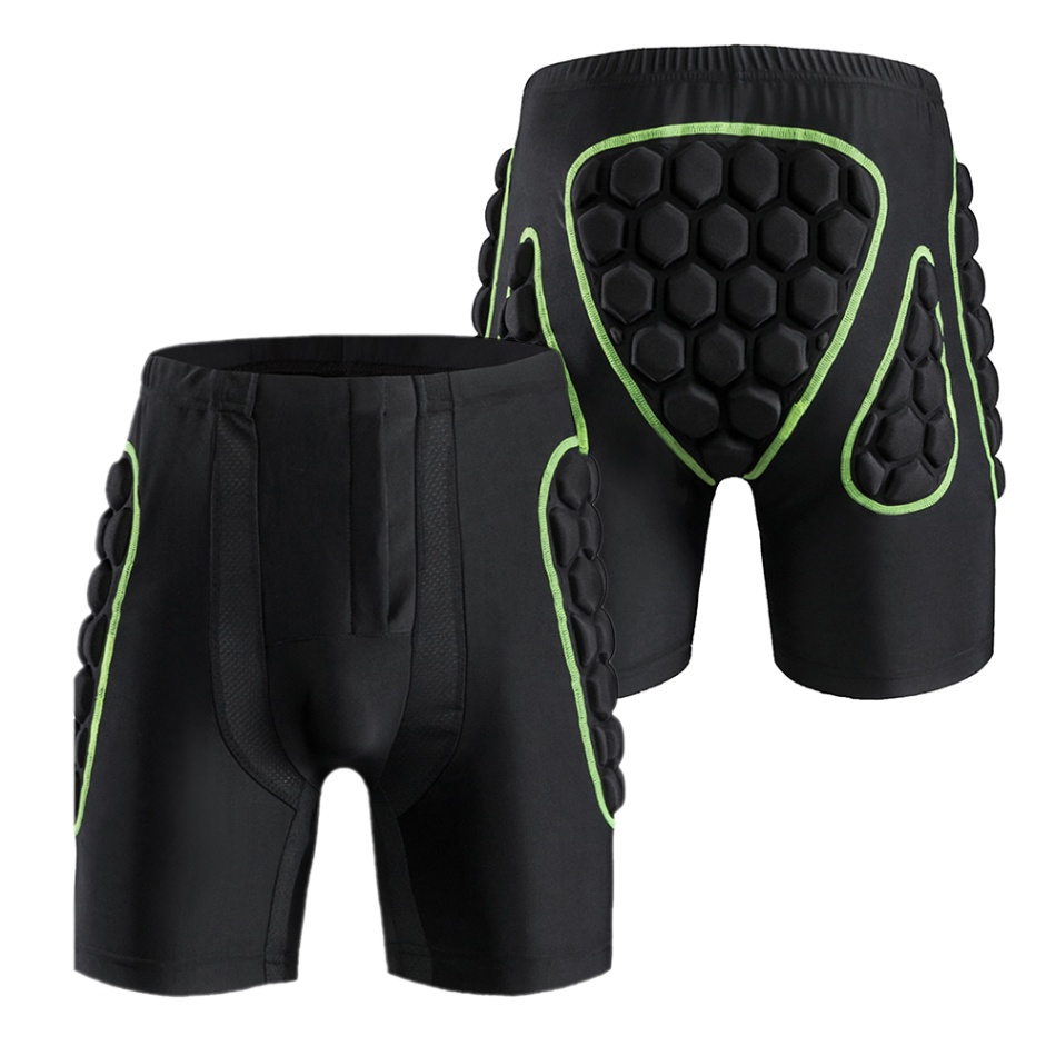 Shorts de Protection des hanches et des fesses pour hommes, Shorts de ski rembourrés, pour le sport, le snowboard, l'équitation: green / L
